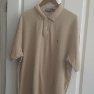 Beige short sleeve polo shirt